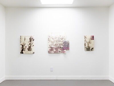 Art work hangs in The Archive.