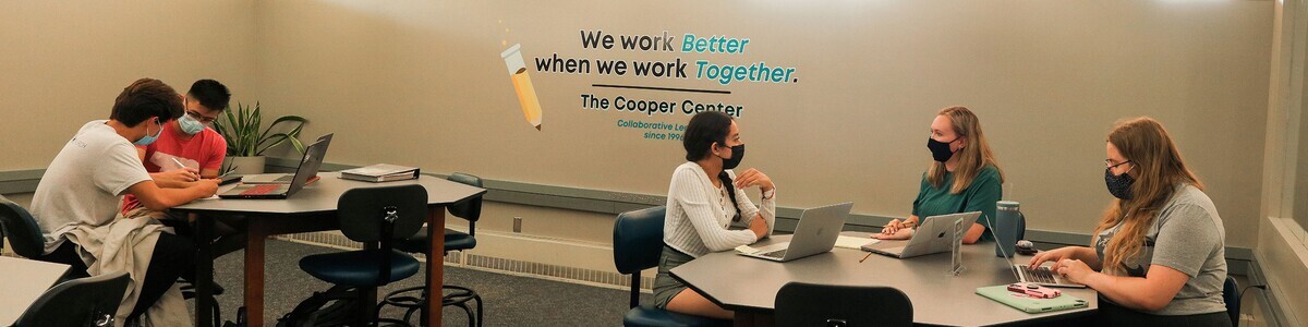 Five Nebraska Wesleyan students working better together in the Cooper Center
