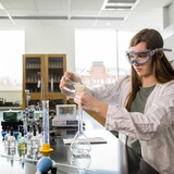 Female student in chemistry lab