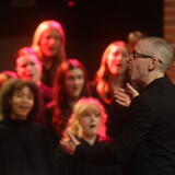 Choir students singing