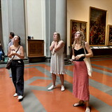 NWU students marvel at the statue of David.