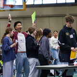 Students participate in NWU's poverty simulation in February of 2026.