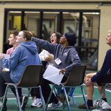 Students participate in NWU's poverty simulation in February of 2026.