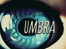 An illustration of an eye with the word, 'UMBRA'.