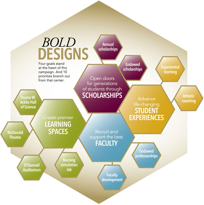 Infographic explaining the priorities of Bold Designs
